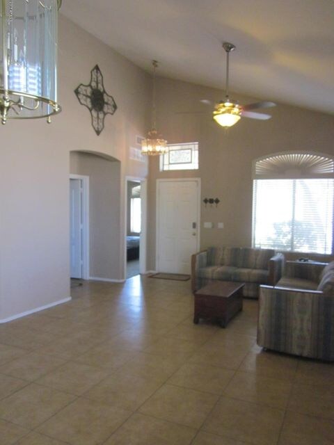 Living Room with vaulted ceilings
