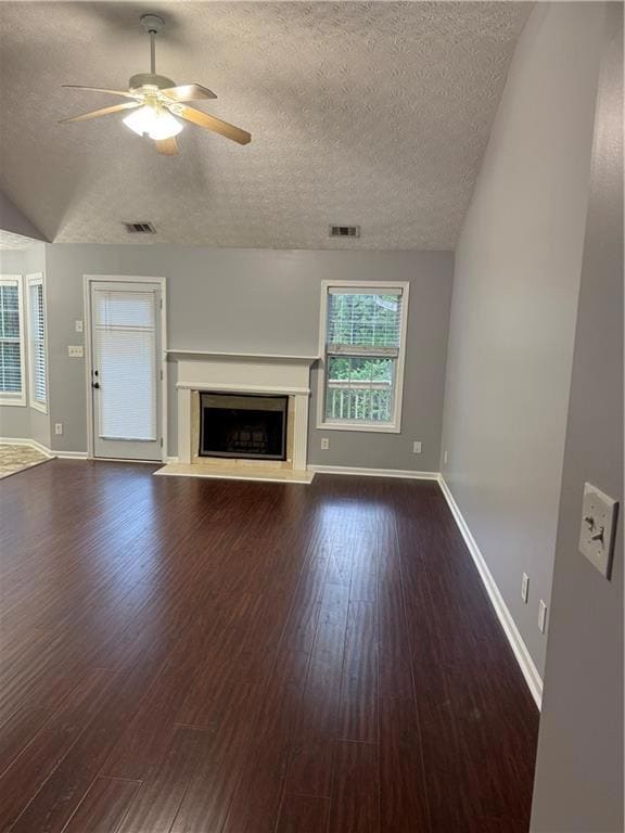Unfurnished living room featuring a fireplace with