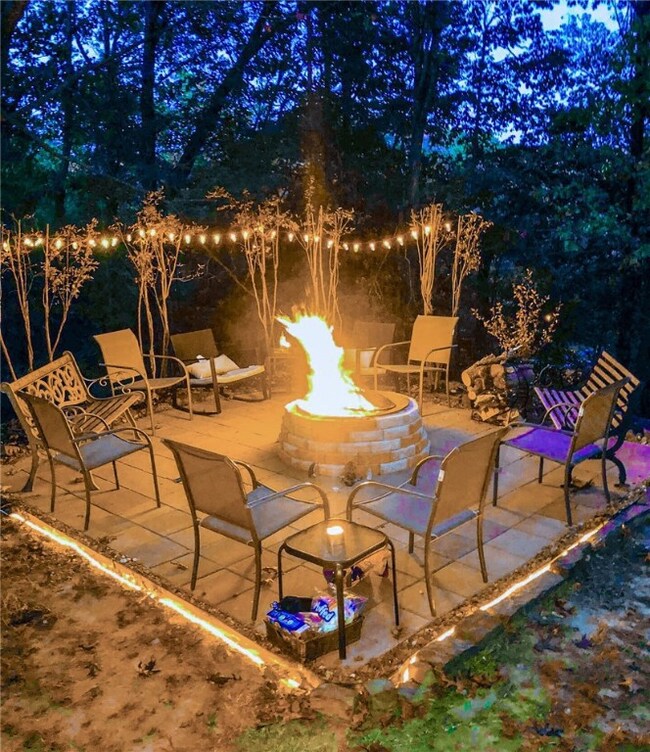 Fire pit and patio in the backyard