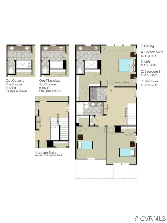 SECOND FLOOR - This home includes the double vanit