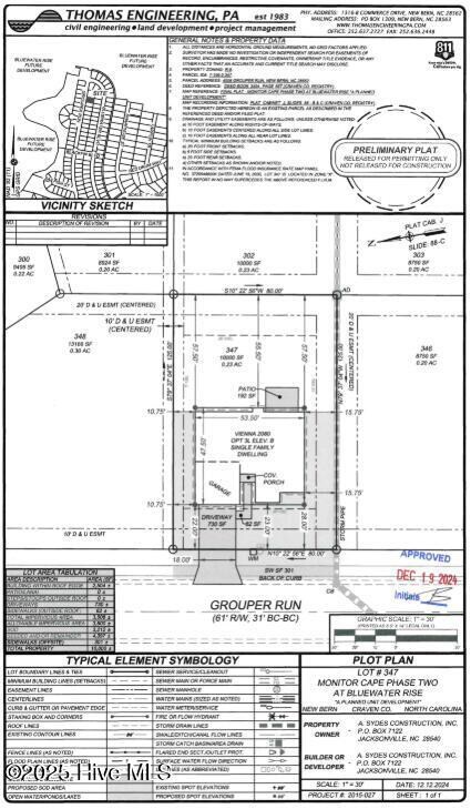Preliminary Plot Plan Lot 347