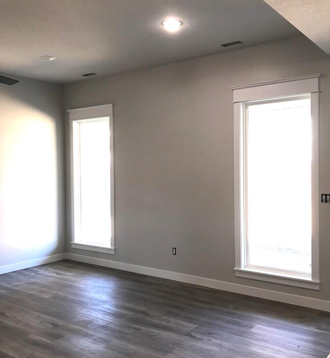 Huge picture windows in living room