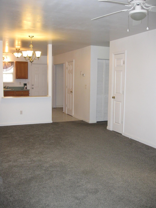 Lovely large living room as you enter with lots of natural light, open floor plan to the kitchen and new carpet!