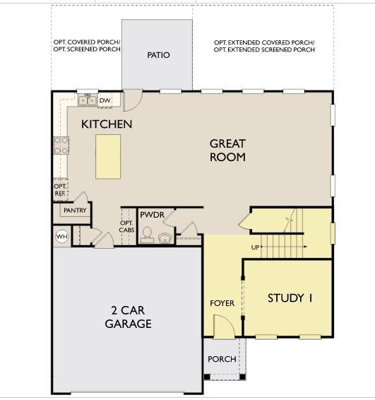 Lincoln floor plan downstairs with optio