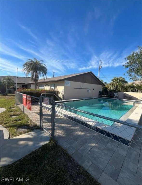 Community pool with a gate