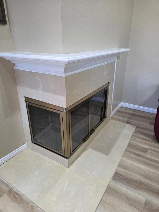 Details featuring baseboards, wood finished floors
