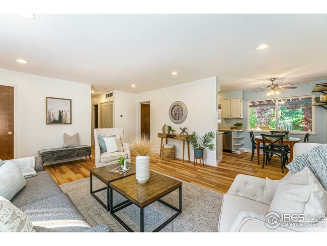 Living opens to dining