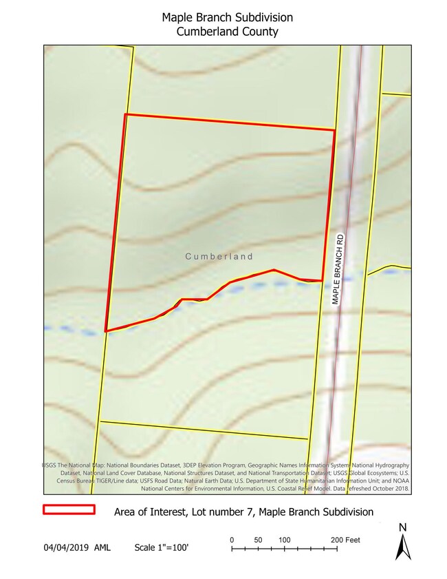 Topo of lot 7 Maple Branch