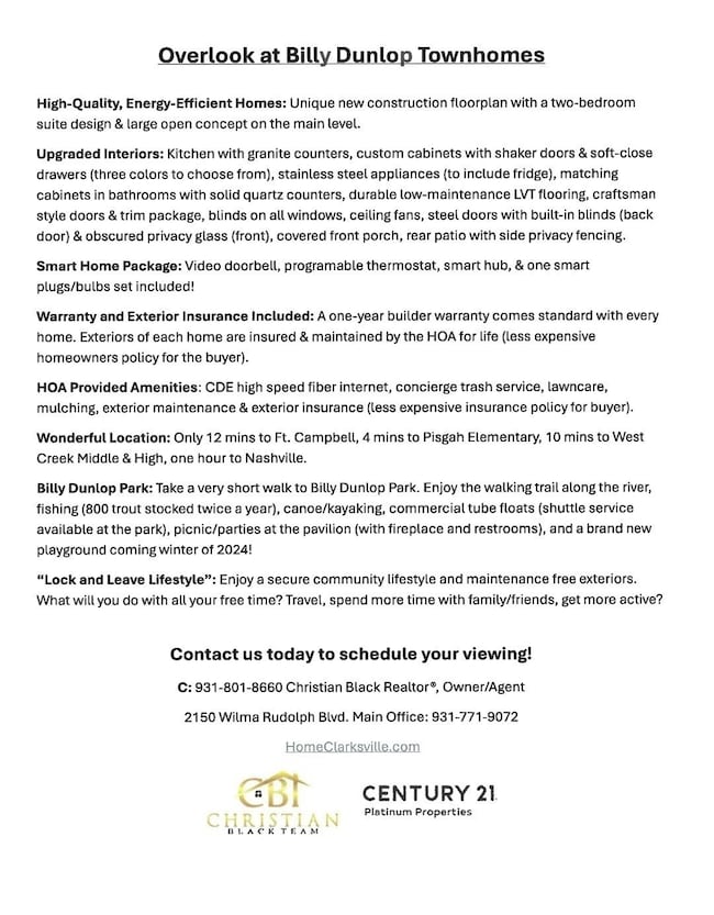 Neighborhood Info and Home Features