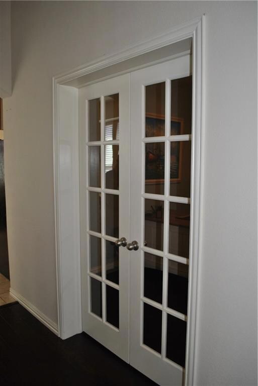 French doors to office