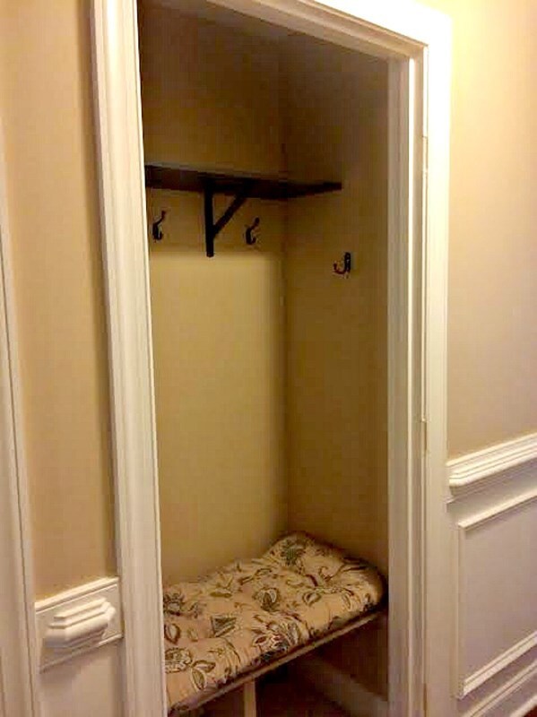 Sitting Area for Back Packs and Shoes