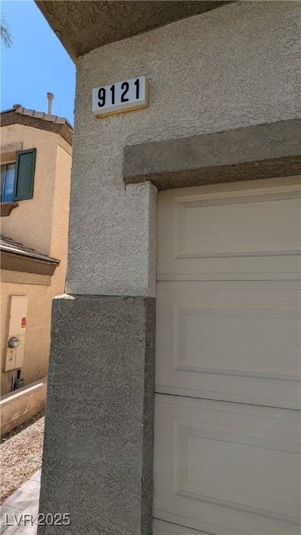 Exterior view of stucco siding