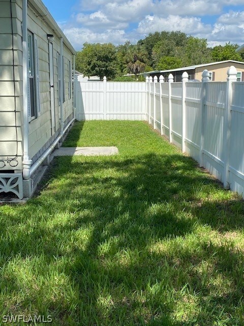 This is the north side of the yard.  Again it is fenced.  Could easily be turned into a pet area.