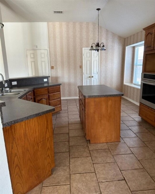 view from dining room to the kitchen