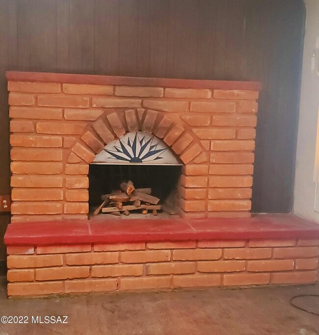 Wood burning fireplace
