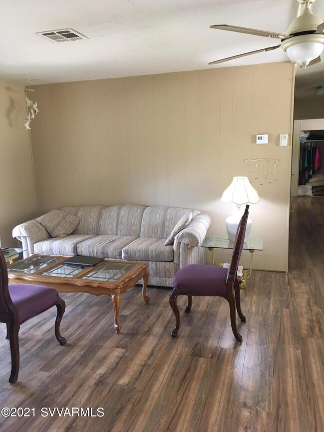 Living room with sliding glass door