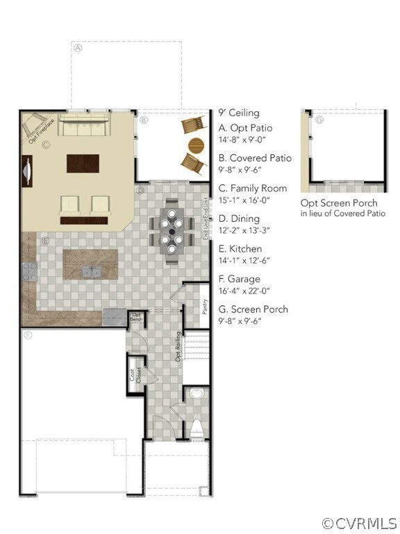 FIRST FLOOR - This home includes the screened porc