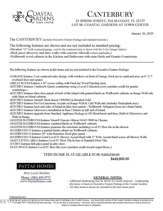 23SpringStreet_1.26.2023 No Itemized Pri