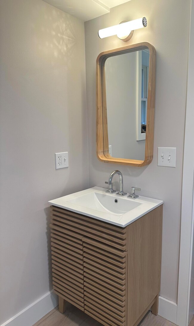 vanity, downstairs bathroom