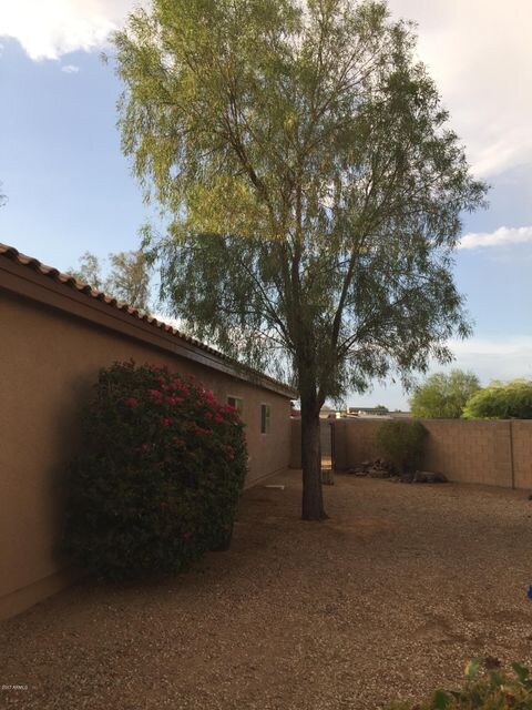 Side yard leading to back yard.