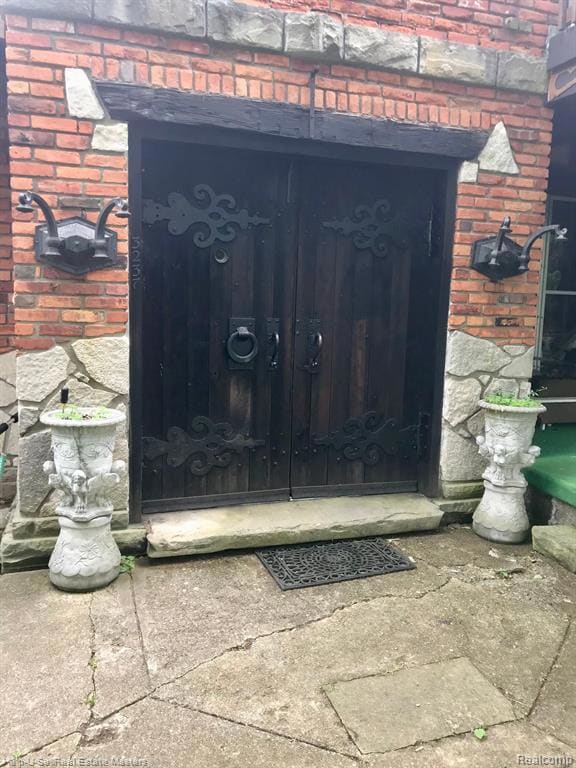 entry doors to the lower level