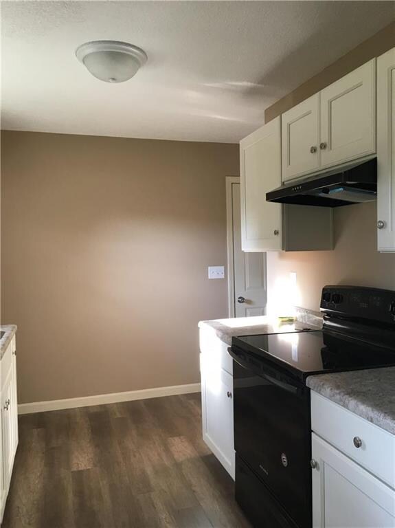 Kitchen with new flooring, sheet rock & paint.  Do