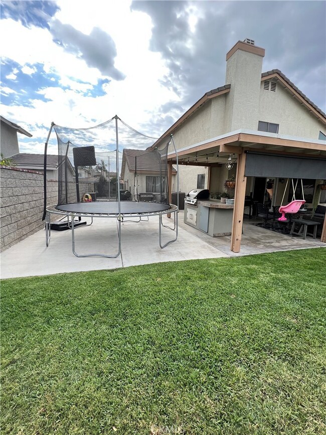 trampoline/ backyard