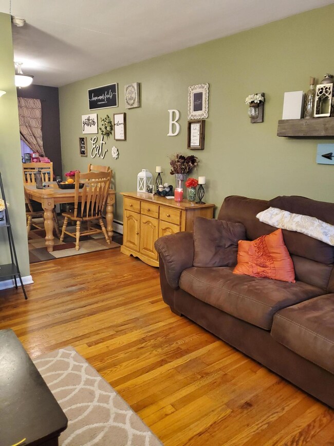 living room into dining area