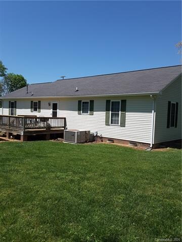 Nice sized back yard with a deck.