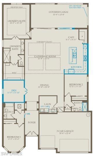 Floorplan with structural options.