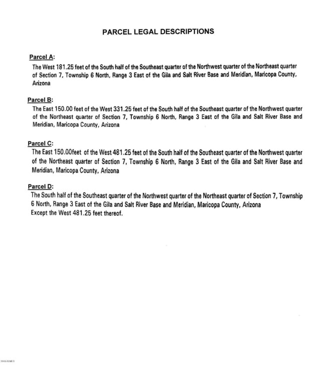PARCEL LEGAL DESCRIPTION