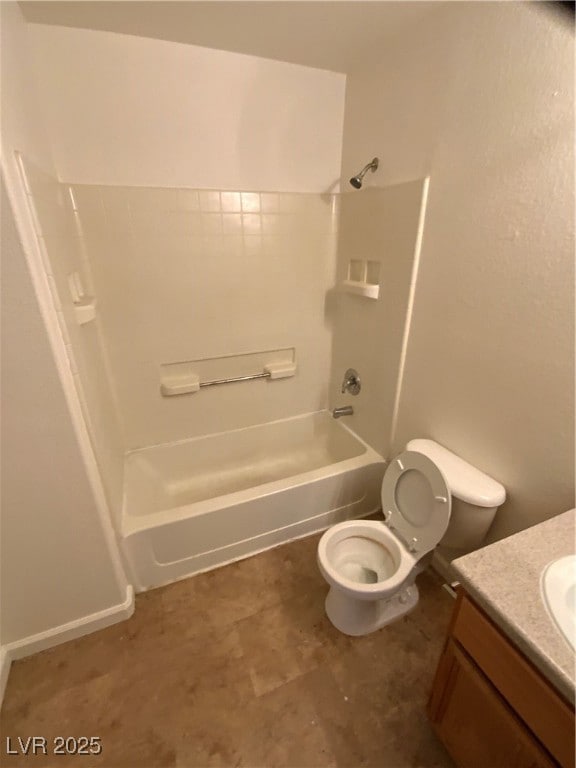 Bathroom with vanity,  shower combination, and toi