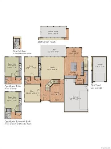 First Floor layout - home has an optional covered 