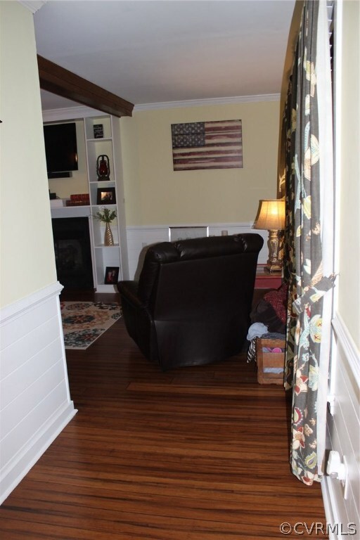 View into family room from hall entrance.