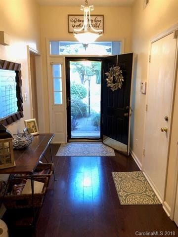 Updated foyer with hardwood flooring