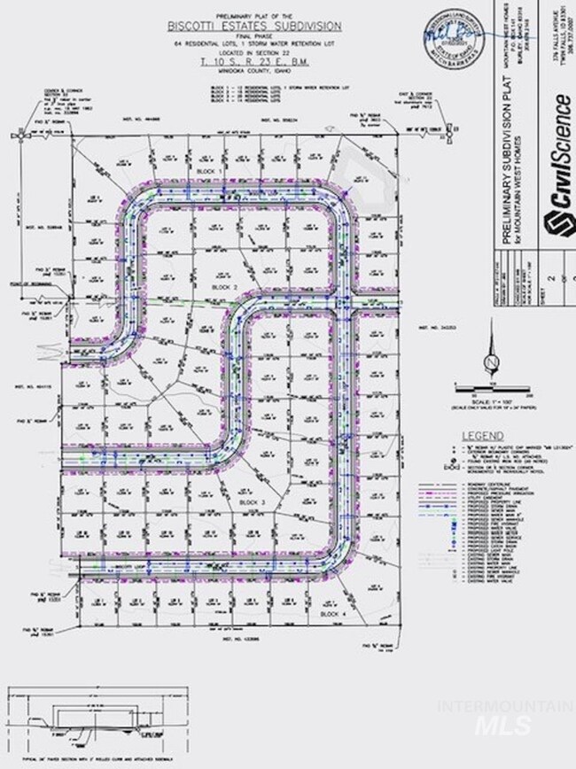 Map showing property parcels
