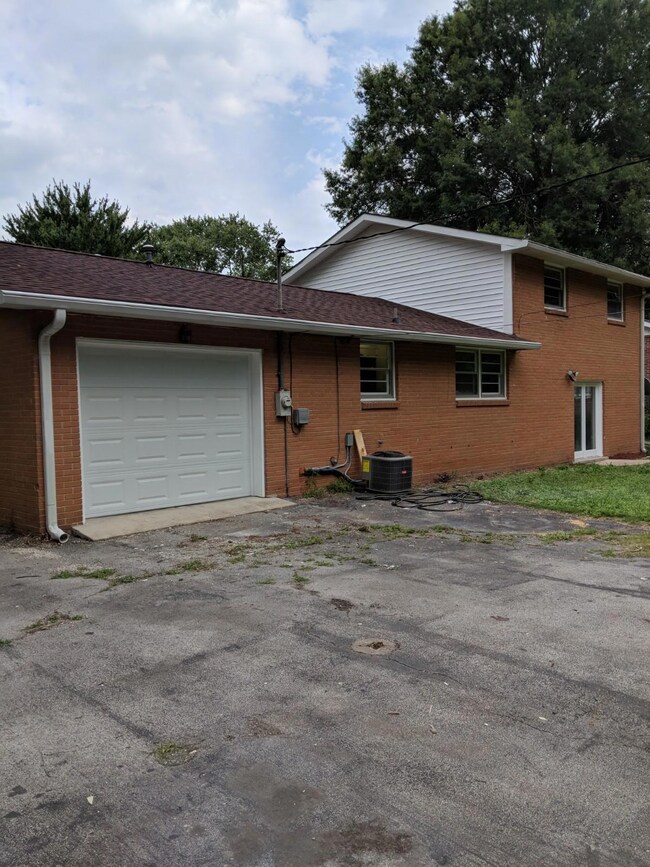 Attached garage at the back of the home.