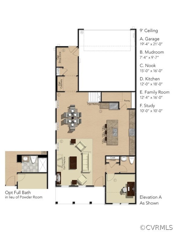 FIRST FLOOR - This home includes the fireplace in