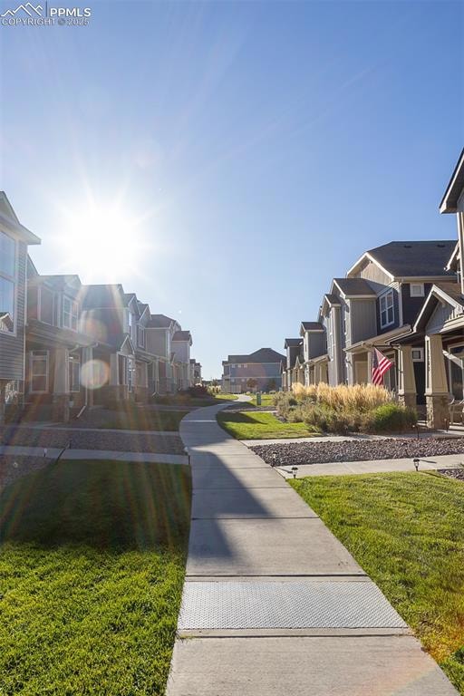 long open corridor between home entries