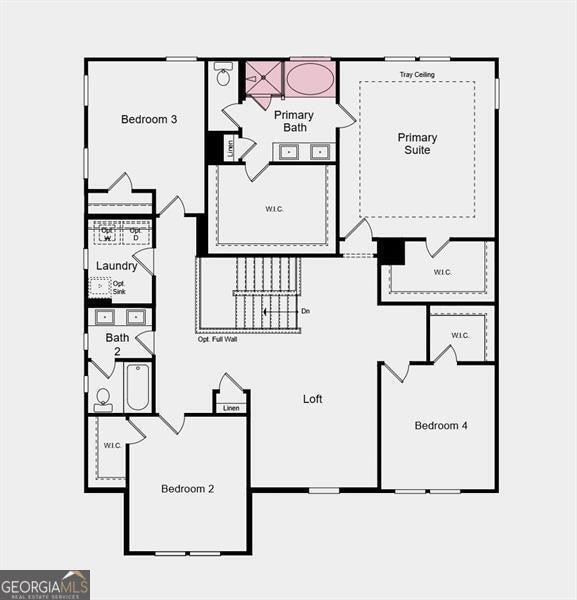 Second Floor Plan - Additional highlights include: separate tub and shower in primary suite