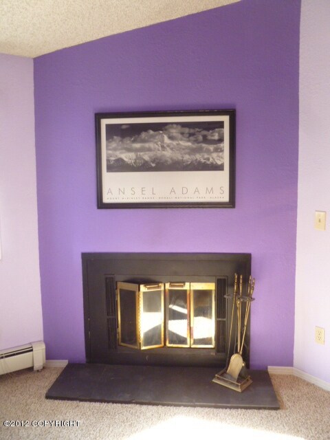 wood fireplace