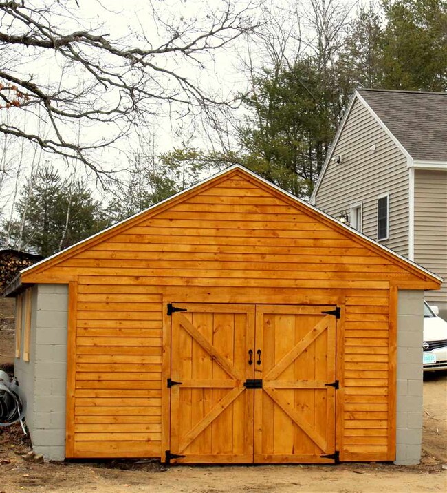 This detached garage is over-sized for one car.  I