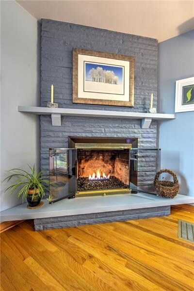 Handsome gas fireplace...