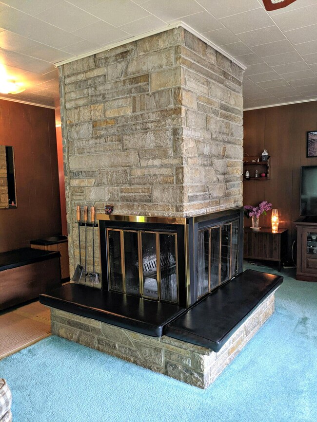 2 Sided fireplace in living room