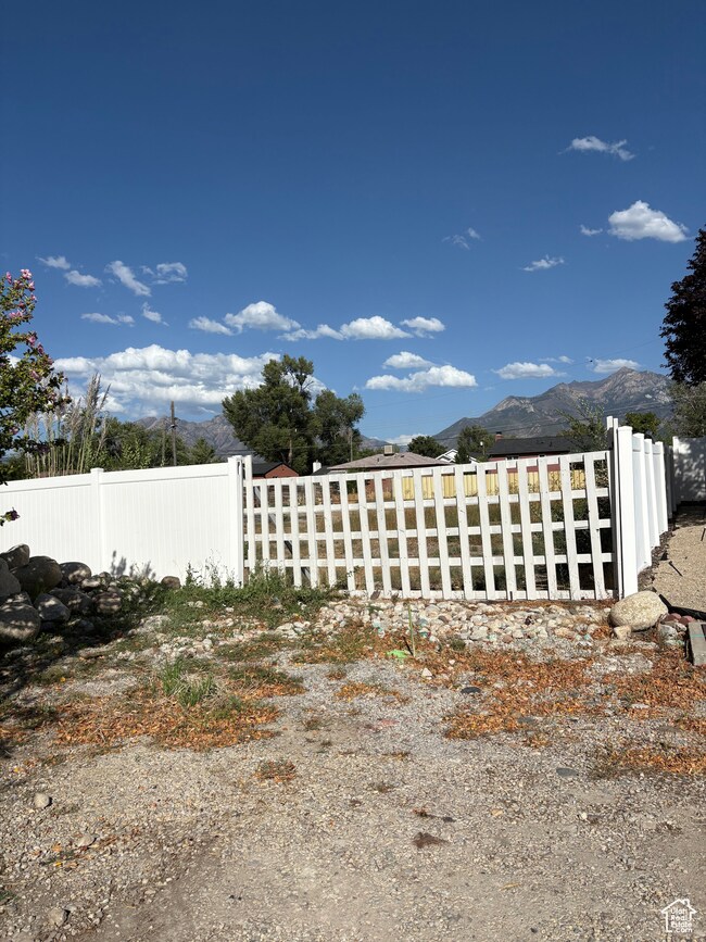 Gate with a mountain view