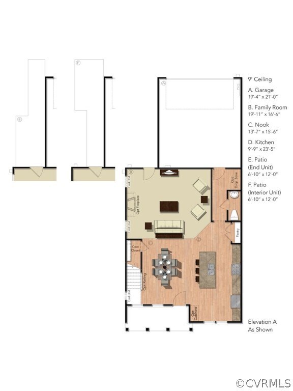 FIRST FLOOR - This home includes the fireplace in