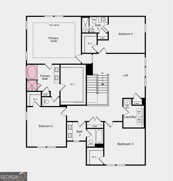 Second Floor Plan - Additional highlights include: unfinished basement, and a soaking tub with a separate shower in the primary bathroom