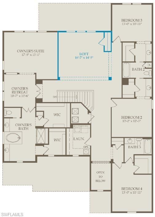 Floorplan with structural options selected.