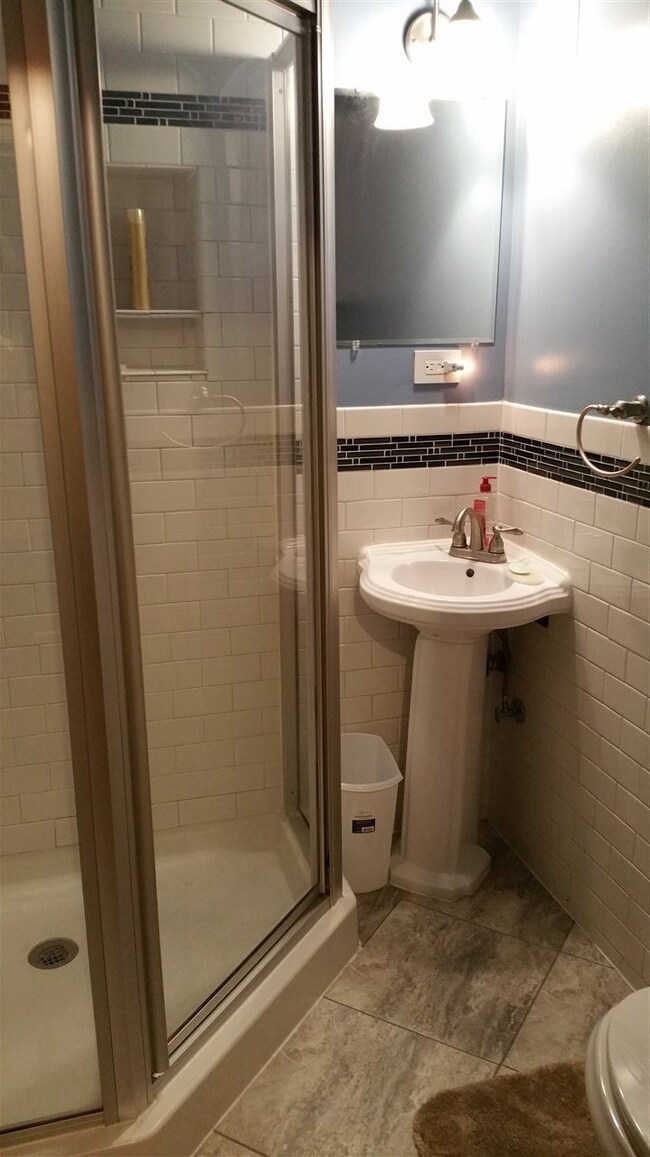 The hall bath was recently remodeled.