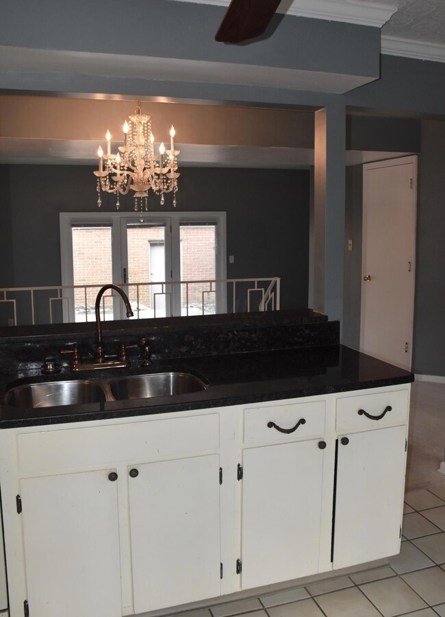 View from Kitchen into dining area.